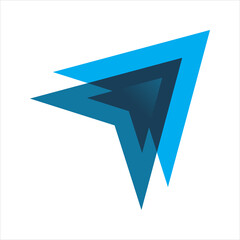 modern blue arrow logo design