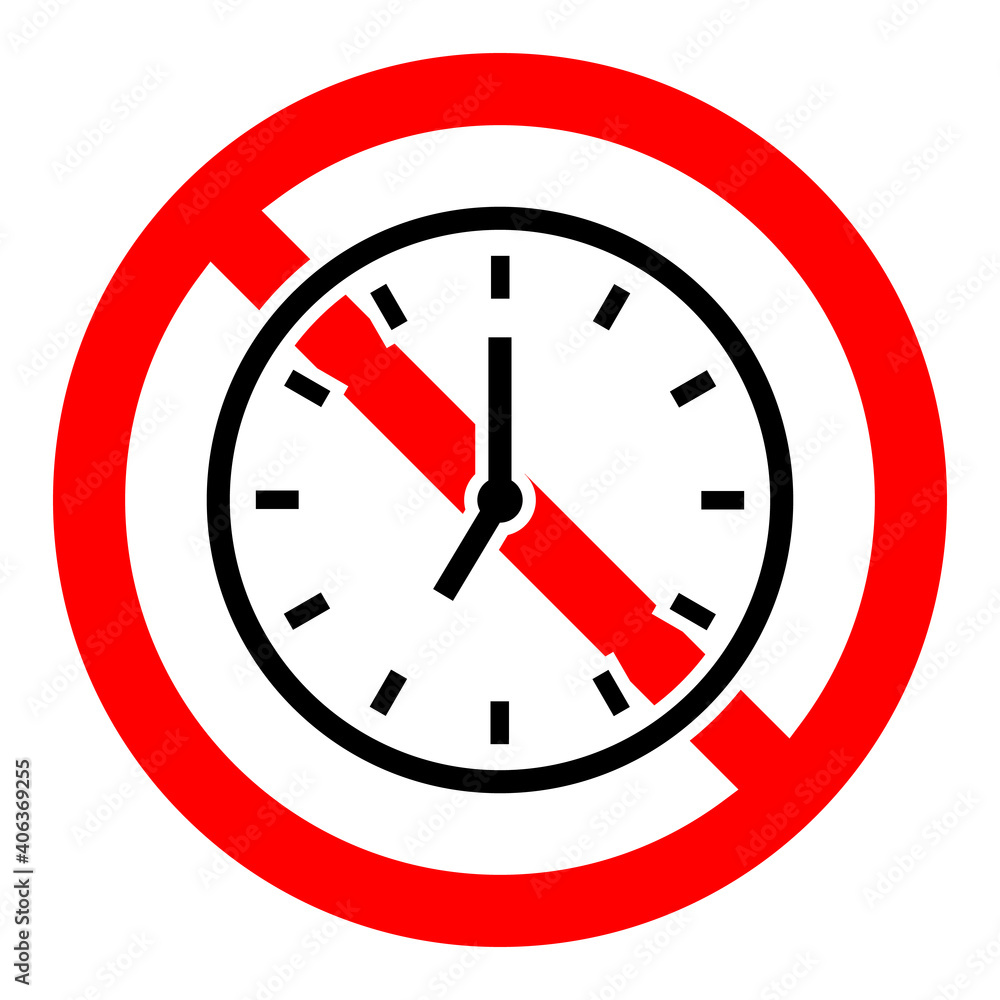 Canvas Prints clock is prohibited. stop clock icon. vector illustration