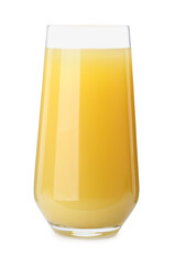 Delicious fresh pineapple juice isolated on white