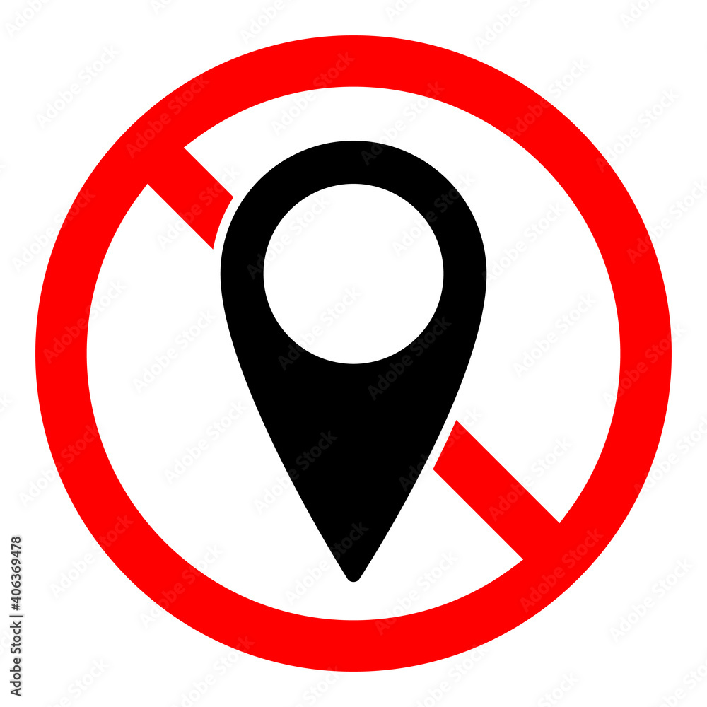 Canvas Prints no gps icon. map pointer ban icon. award is prohibited. vector illustration.