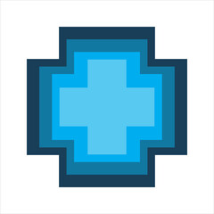 blue medical plus logo design