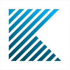 Fototapeta na wymiar strip line letter k logo design