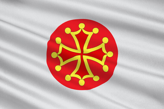 Flag of Herault in Occitanie is a Region of France