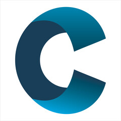 blue letter c logo design