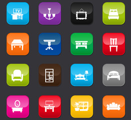 Furniture vector icons set