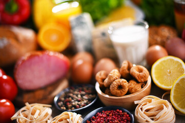 Assorted organic food products on the table