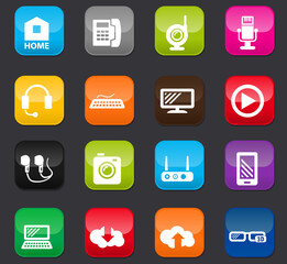 Hi tech icons set