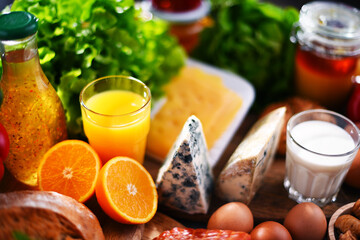 Assorted organic food products on the table