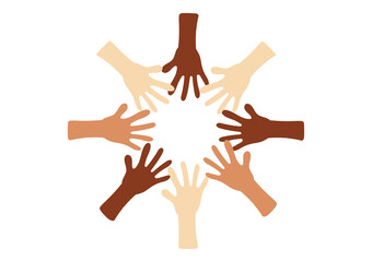 Fototapeta premium human hands with different skin colors symbolize tolerance, togetherness, peace and non-racism