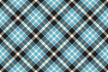 Tartan plaid pattern in blue. Print fabric texture seamless. Check vector background.