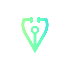 Green Doctor Medical Stethoscope Logo Design Concept