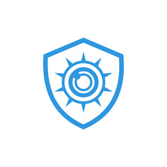 Sun Shield Protection Security Logo Design Concept