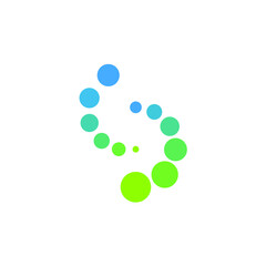 S Monogram Letter Initial Circles Particle Logo Design Concept