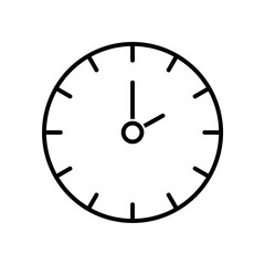 Time icon. Clock pictogram. Flat symbol for web. Line stroke. Isolated on white background. Vector eps10