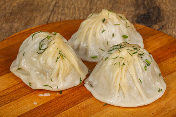 Uzbek traditional Manty - dumplings with meat