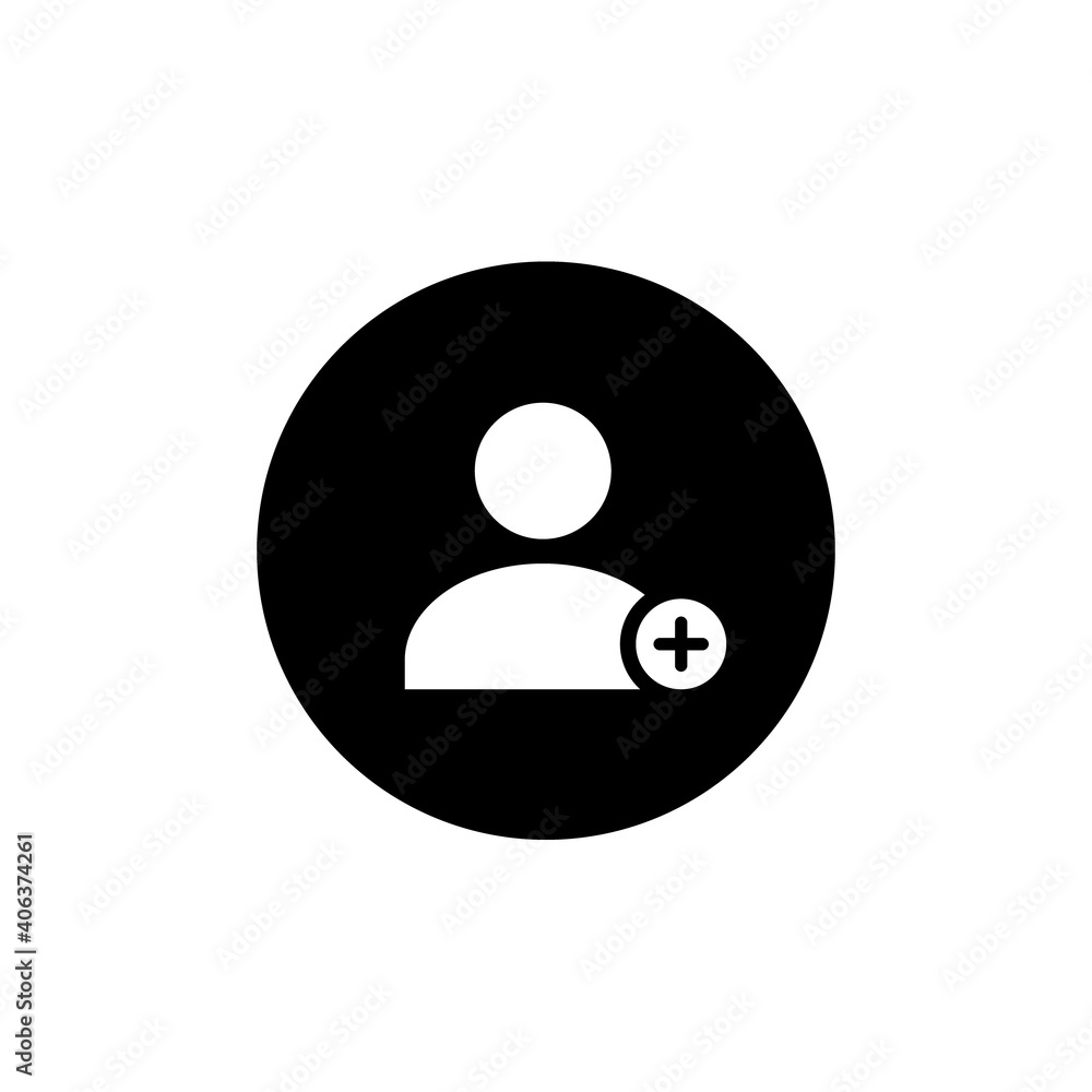 Poster add new user icon isolated on white background