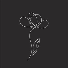 Flower drawn in continuous line