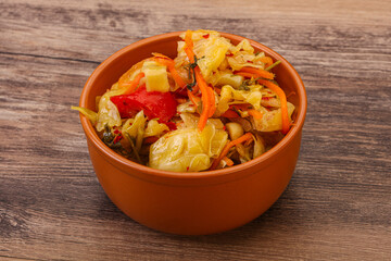 Spicy pickled cabbage with carrot
