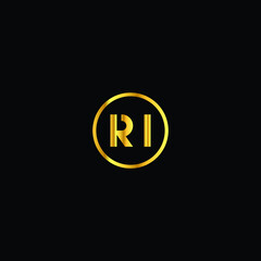Fototapeta na wymiar RI logo RI icon RI vector RI monogram RI letter RI minimalist RI triangle RI flat Unique modern flat abstract logo design 