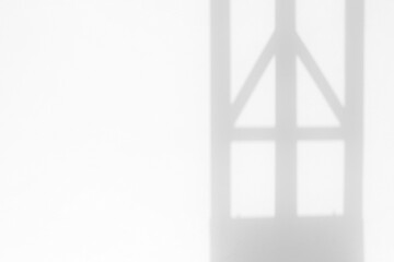 Metal Construction Pole Shadow on White Concrete Wall Texture Background, Suitable for Overlay, Product Presentation, Backdrop and Mockup.