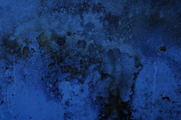 Dark Blue Grunge Concrete Wall Texture Background.