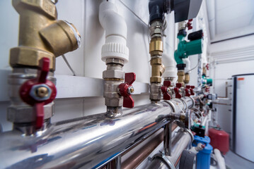 Boiler room equipment for modern heating system