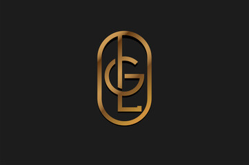 Abstract Initial G and L Logo, Gold Line Monogram style, usable for brand, card and company, logo design template element,vector illustration