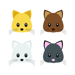 Set of cat emojis vector