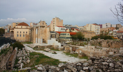 Fototapeta na wymiar Agora near Plaka in Athens, Greece 