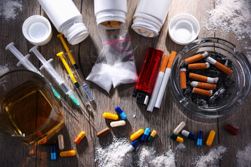 Addictive substances, including alcohol, cigarettes and drugs