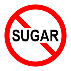 Sugar ban icon. Sugar is prohibited. Stop sugar icon.