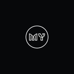 MY logo MY icon MY vector MY monogram MY letter MY minimalist MY triangle MY flat Unique abstract logo design  