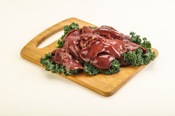 Raw chicken liver for cooking