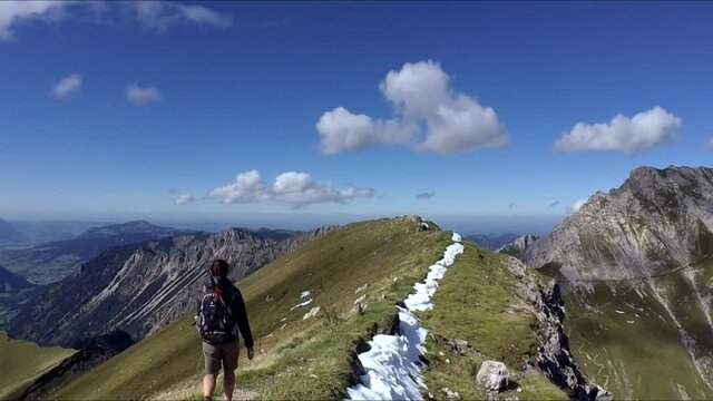 via ferrata rauhhornsteig vilsalpsee austria climbing in alpes landscape scene view panorama mountains