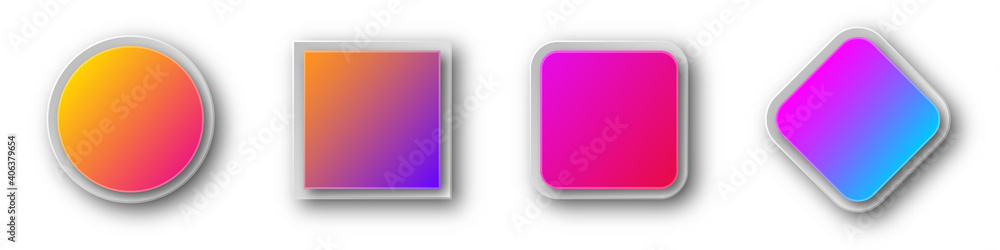 Canvas Prints set of vector origami banners with shadow.