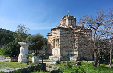 Fototapeta na wymiar Church of Holy Apostles on Agora in Athens, Greece