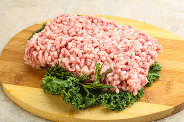 Raw pork minced meat for cooking