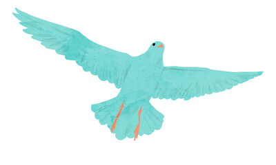 Flying bird watercolor illustration vector