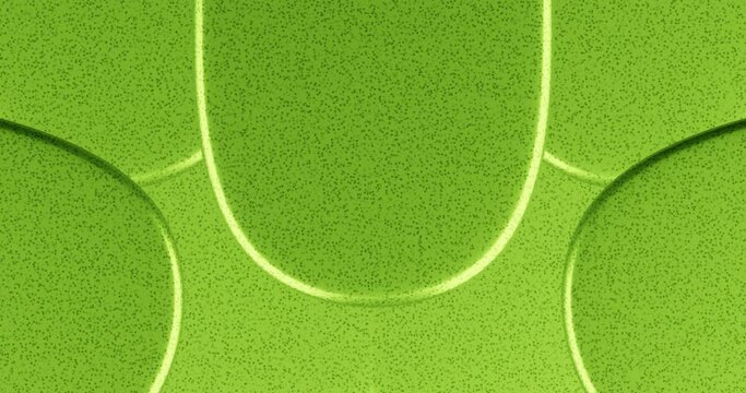 3d render with an abstract background of rounded objects in a green small dot