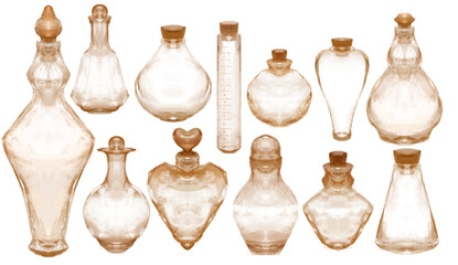 Witch Bottle drawing illustration 
