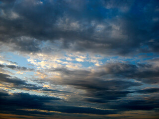 blue sky background with a lot of clouds during evening