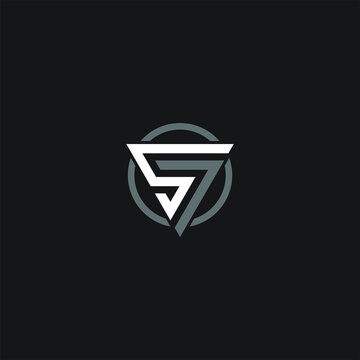 S7 logo S7 icon S7 vector S7 monogram S7 letter S7 minimalist S7 triangle S7 flat Unique abstract logo design  
