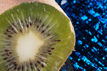 Slice of sweet ripe kiwi