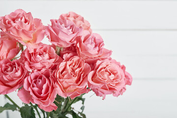 Valentine's day greeting card. Bouquet of flowers roses. Mother's day congratulations. Happy birthday template. Wedding invitation. Flower card