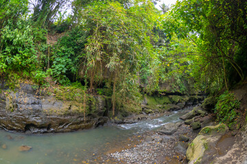 Obraz premium River flowing through jungle at the Hidden Canyon Beji Guwang