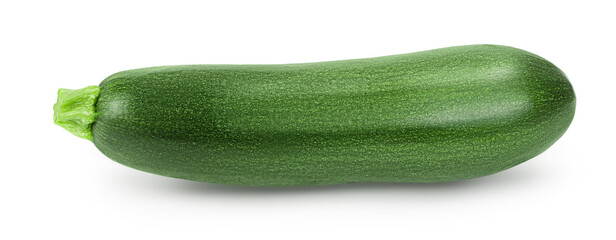 Fresh whole zucchini isolated on white background with clipping path and full depth of field