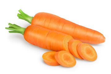 Carrot isolated on white background with clipping path and full depth of field