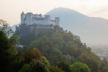 Salzburg castle in the evening time, Austria