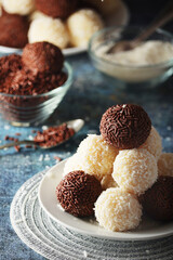 Beijinho and Brigadeiro sweets - national cuisine of Brazil
