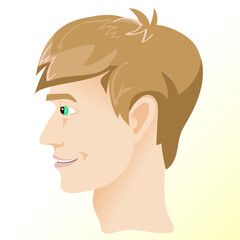 vector head of a young man in profile